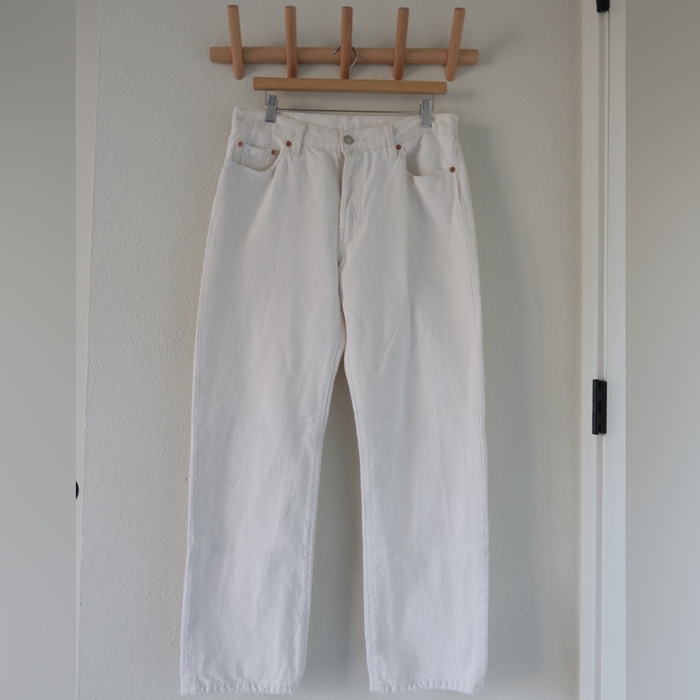 Levi's Straight Leg White Jeans